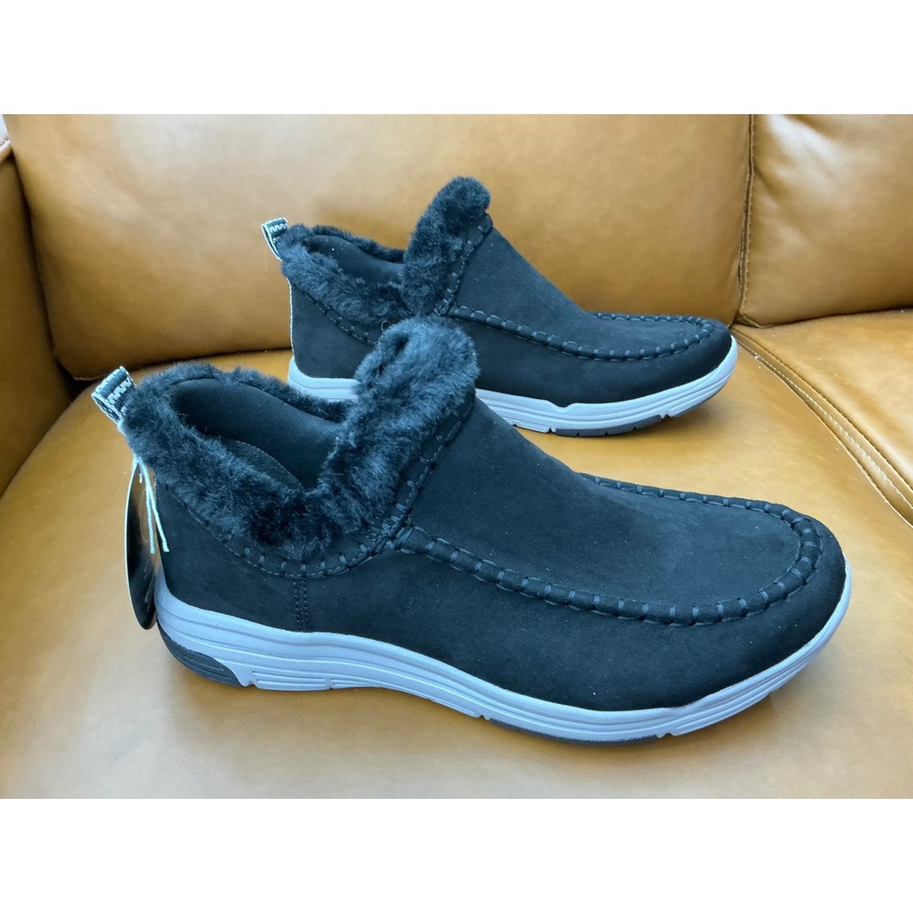 Ryka Ariana Slip On Shoes Womens 10 Black New Water Repellent Faux Fur Lined